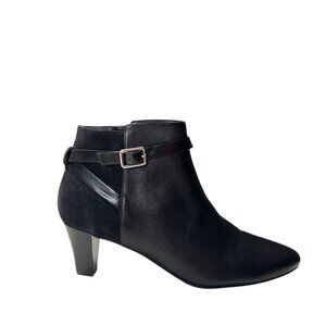 Cole Haan Grand OS Black Leather Heeled Booties Size 8.5